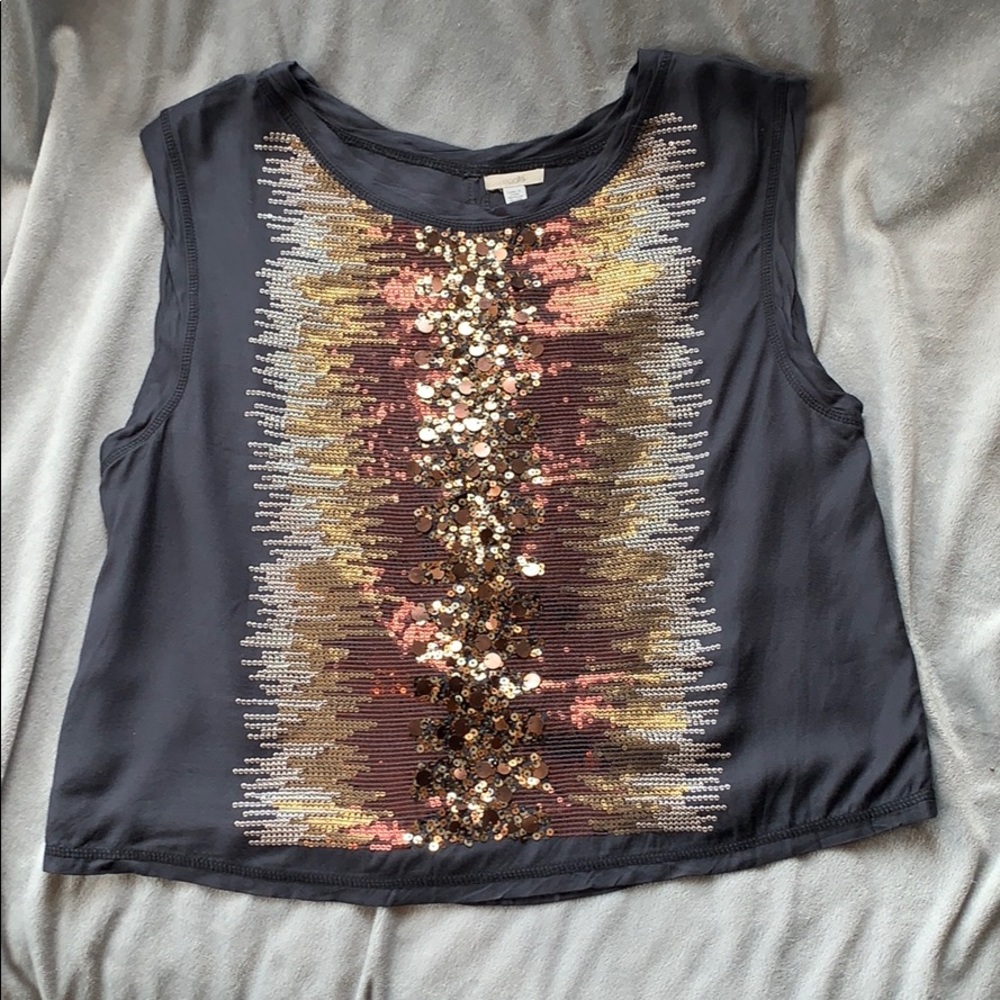 NEW Ecote Sequin Muscle Tee Urban Outfitters S